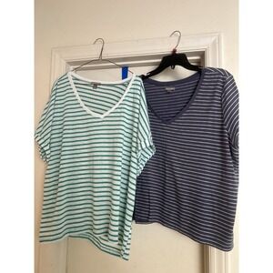 2 Falls Creek Women's Cotton Shirts Size 2XL Short Sleeve